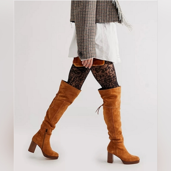 NWB FREE PEOPLE suede echo platform over the knee boot - Picture 3 of 15